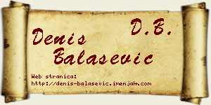 Denis Balašević vizit kartica
